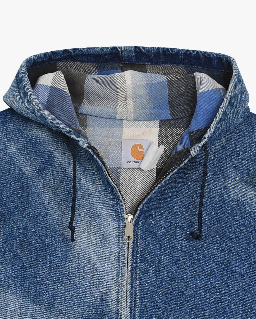 Faded Denim Carhartt Hooded Jacket (XL)