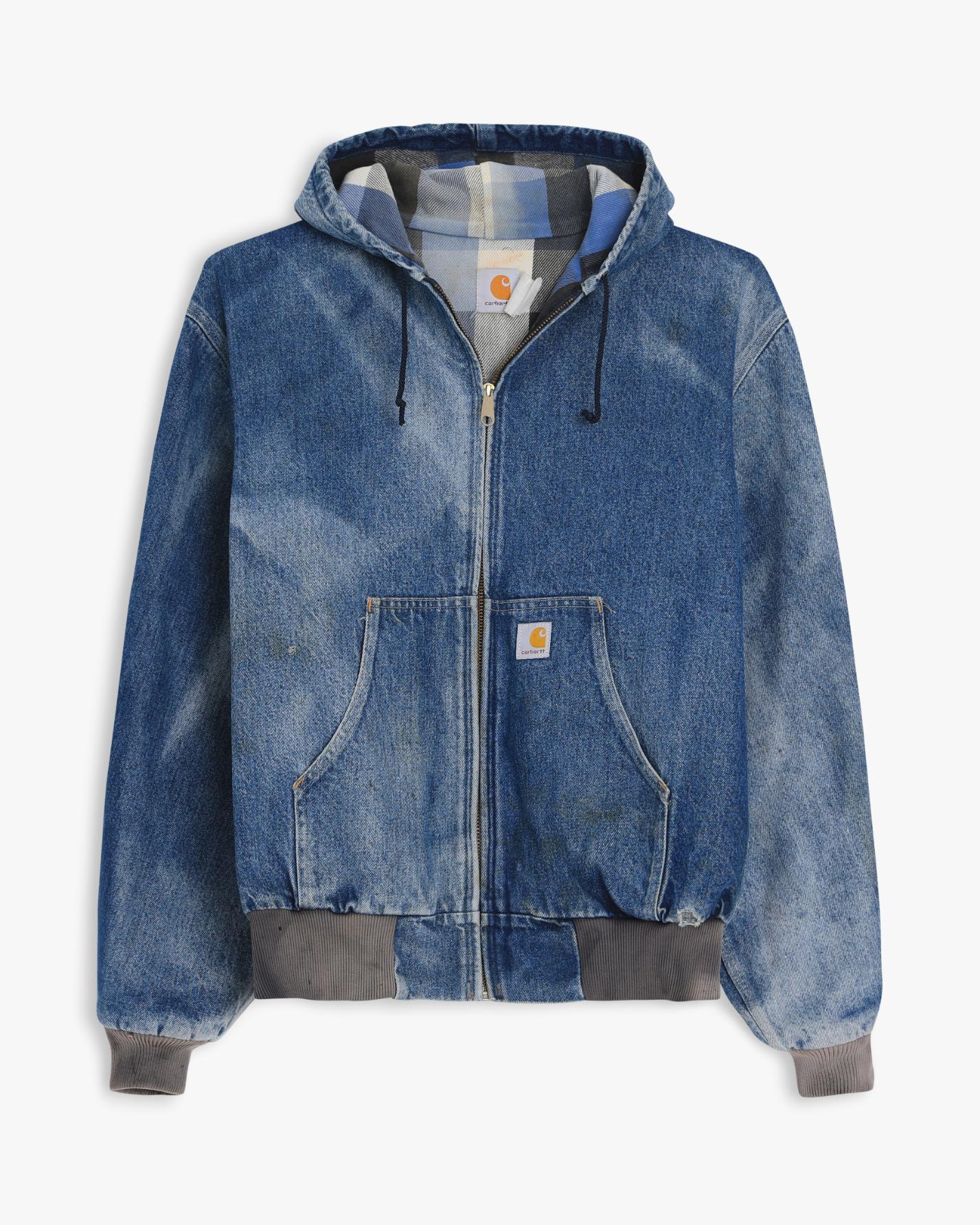 Faded Denim Carhartt Hooded Jacket (XL)
