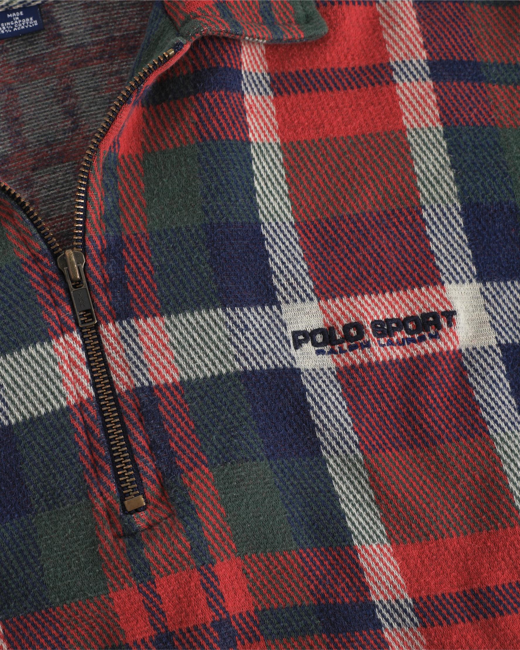 Polo Sport Ralph Lauren Plaid 1/4 Zip Sweatshirt (L)