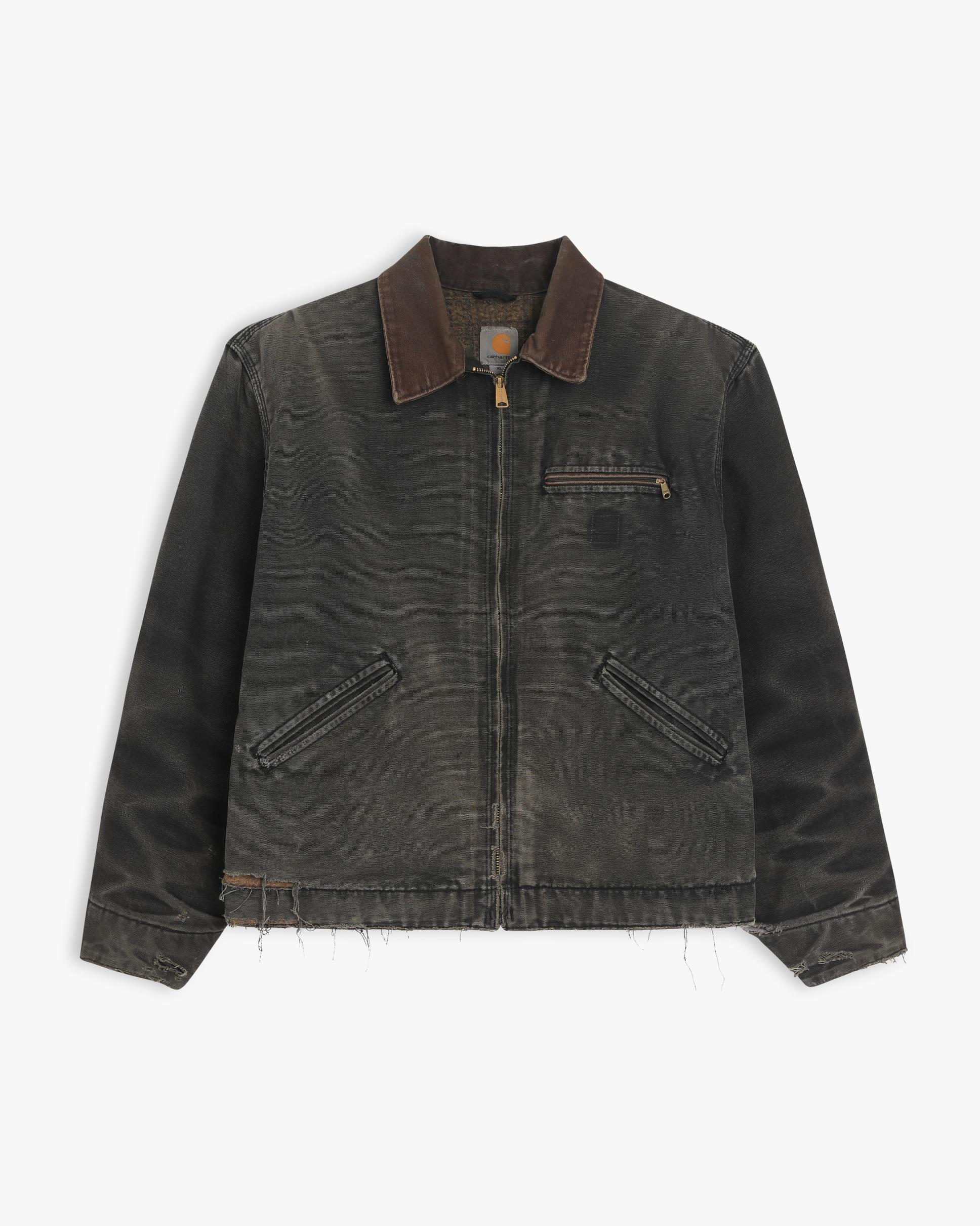 Thrashed Ghost Logo Black Carhartt Detroit Jacket (XL)