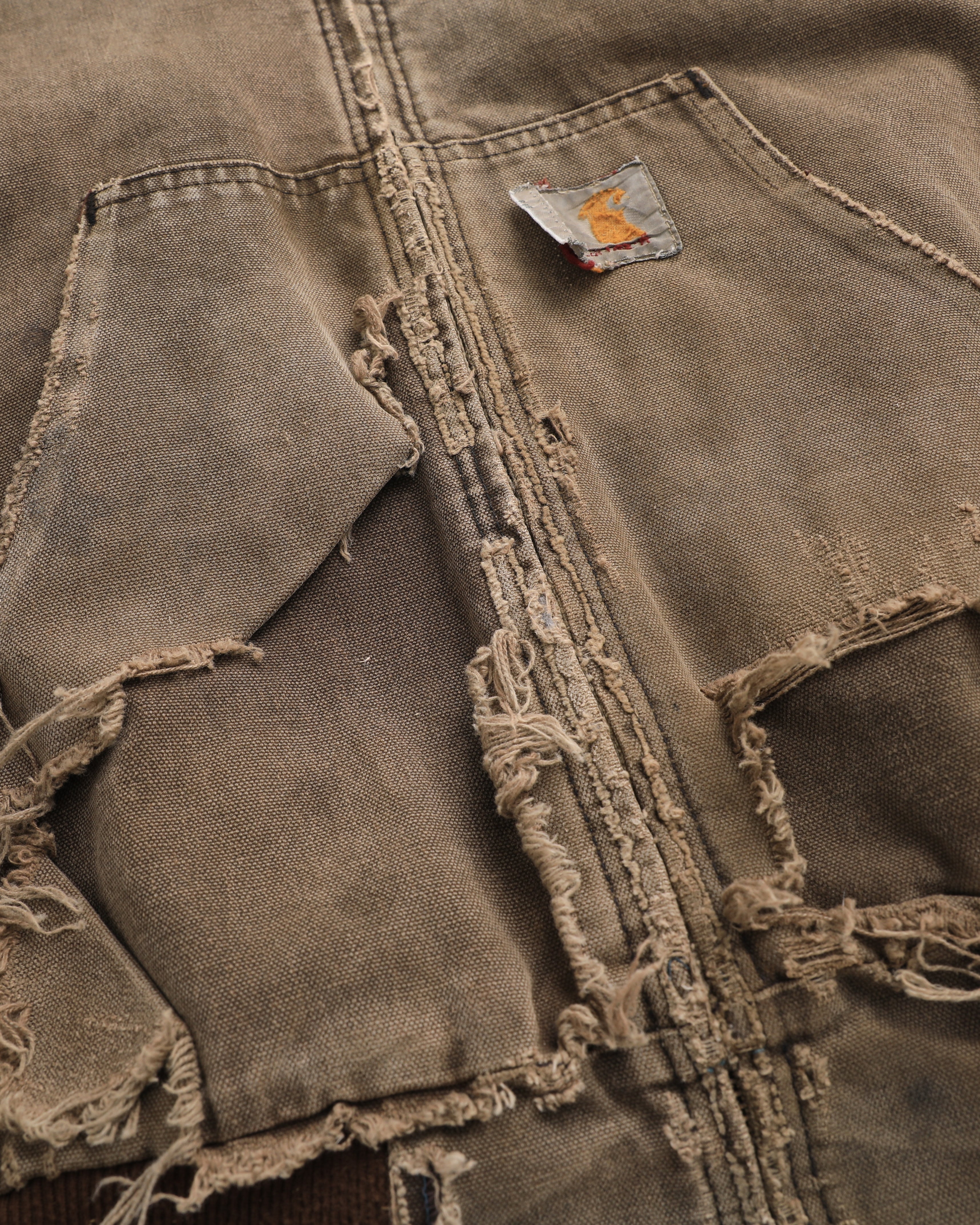 Thrashed Brown Carhartt Hooded Jacket (XL)