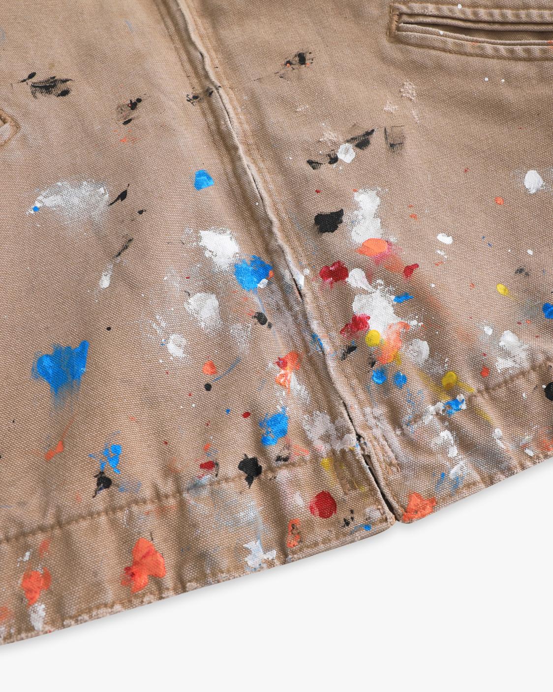 Paint Splattered Tan Carhartt Detroit Jacket (XXL)