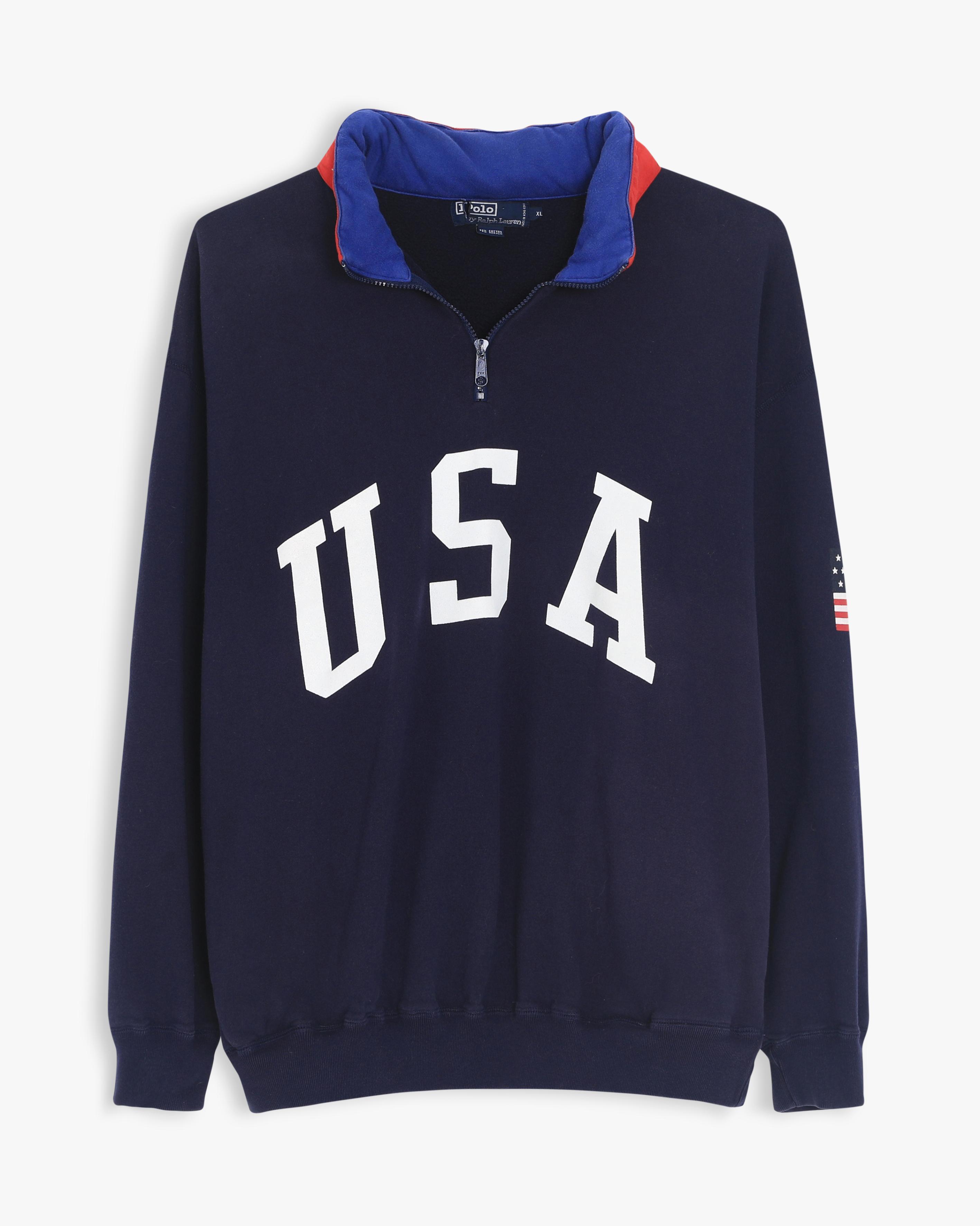 Ralph Lauren Polo USA 1/4 Zip Sweatshirt (XL)