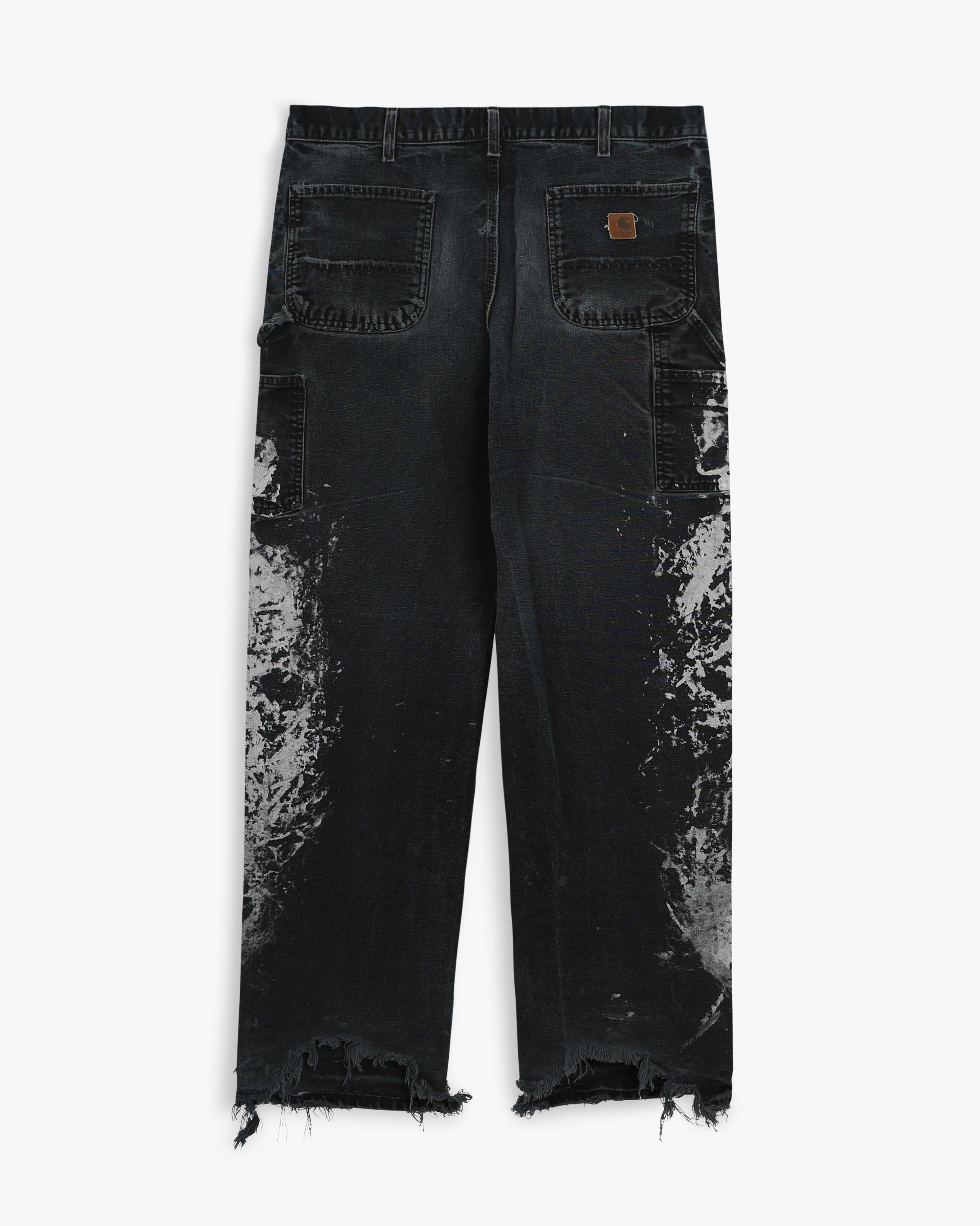 Paint Splattered Thrashed Black Carhartt (35")