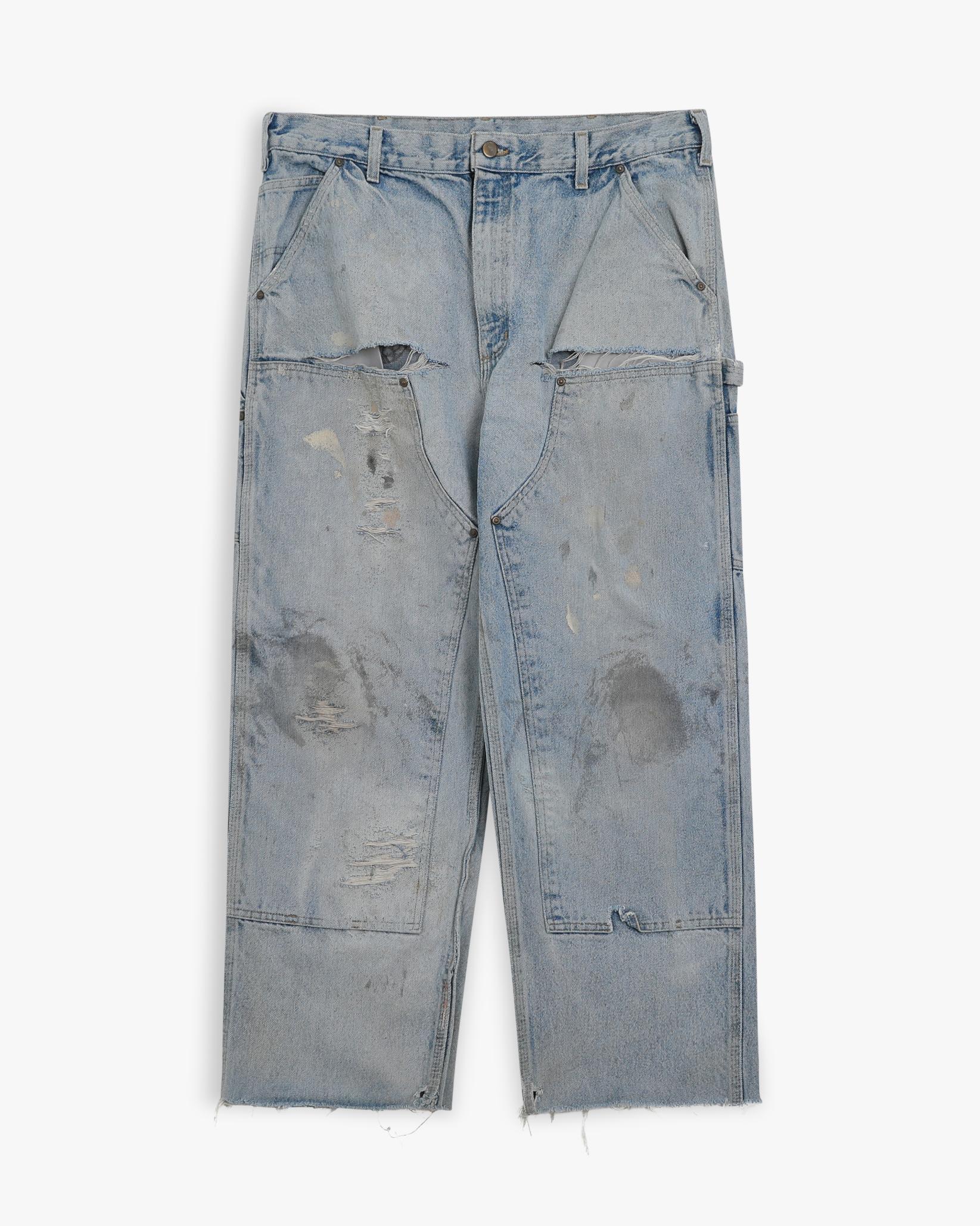Paint Splattered Denim Carhartt Doubleknees (36")