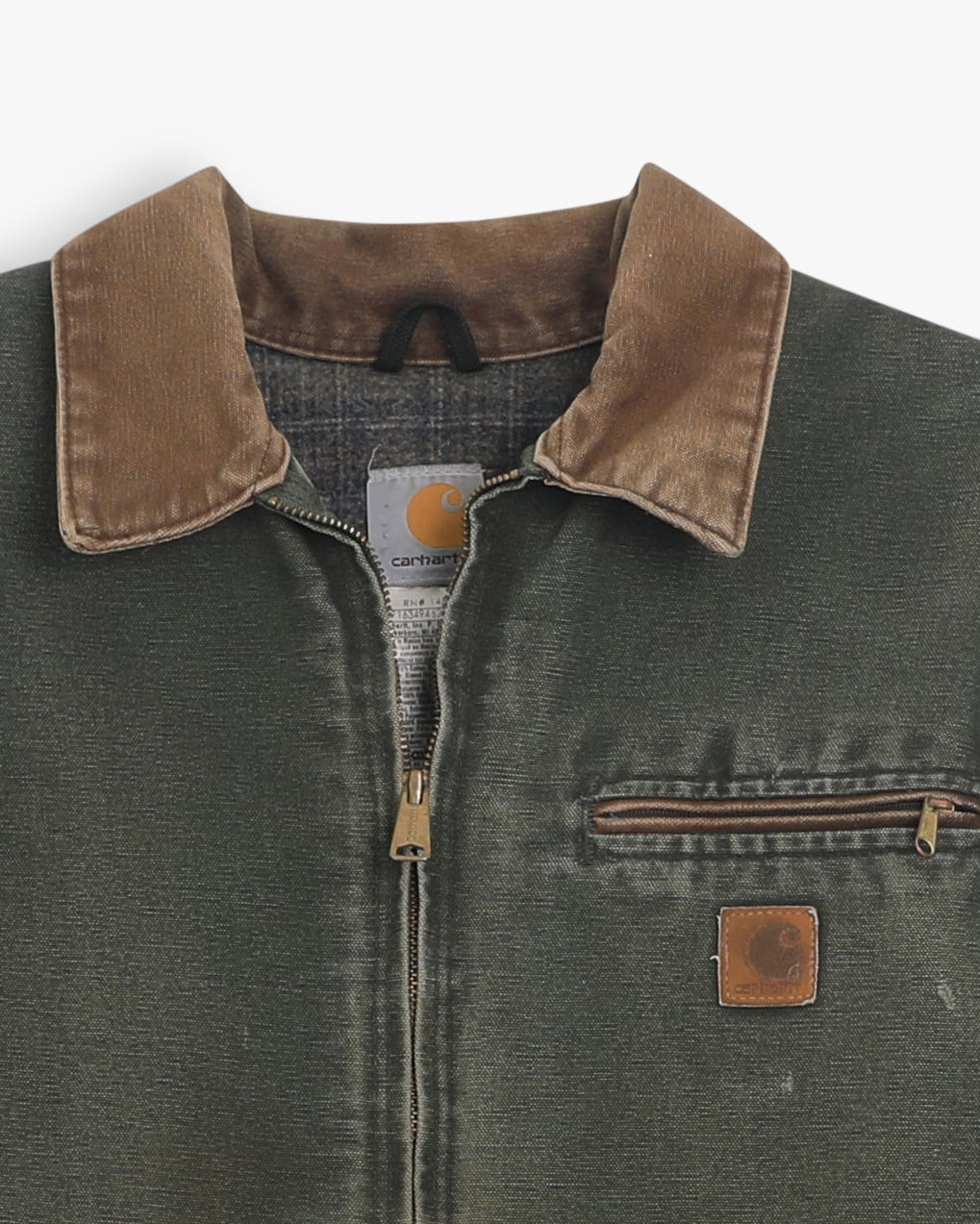 Distressed Moss Green Carhartt Detroit Jacket (L)